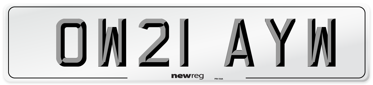 OW21 AYW Number Plate from New Reg